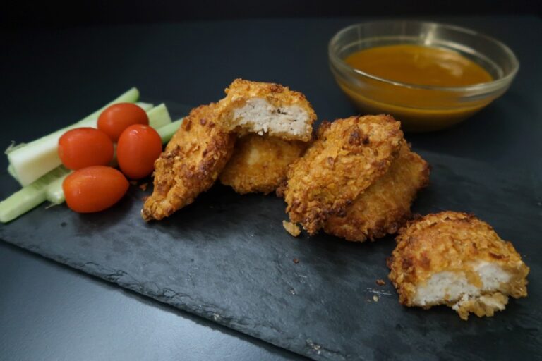 Baked Chicken “McNuggets” with Homemade Curry Dipping Sauce