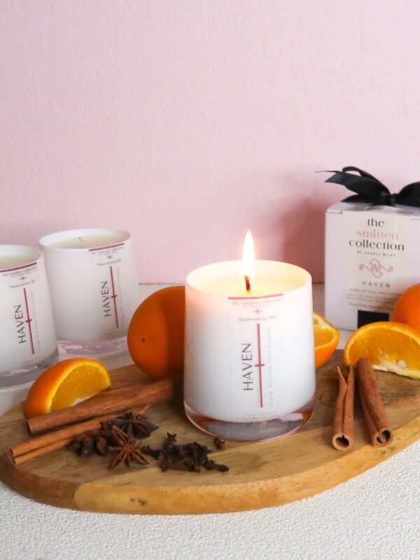 Haven is a bible verse inspired coco-beeswax candle with orange, cinnamon, star anise and cloves essential oils 04