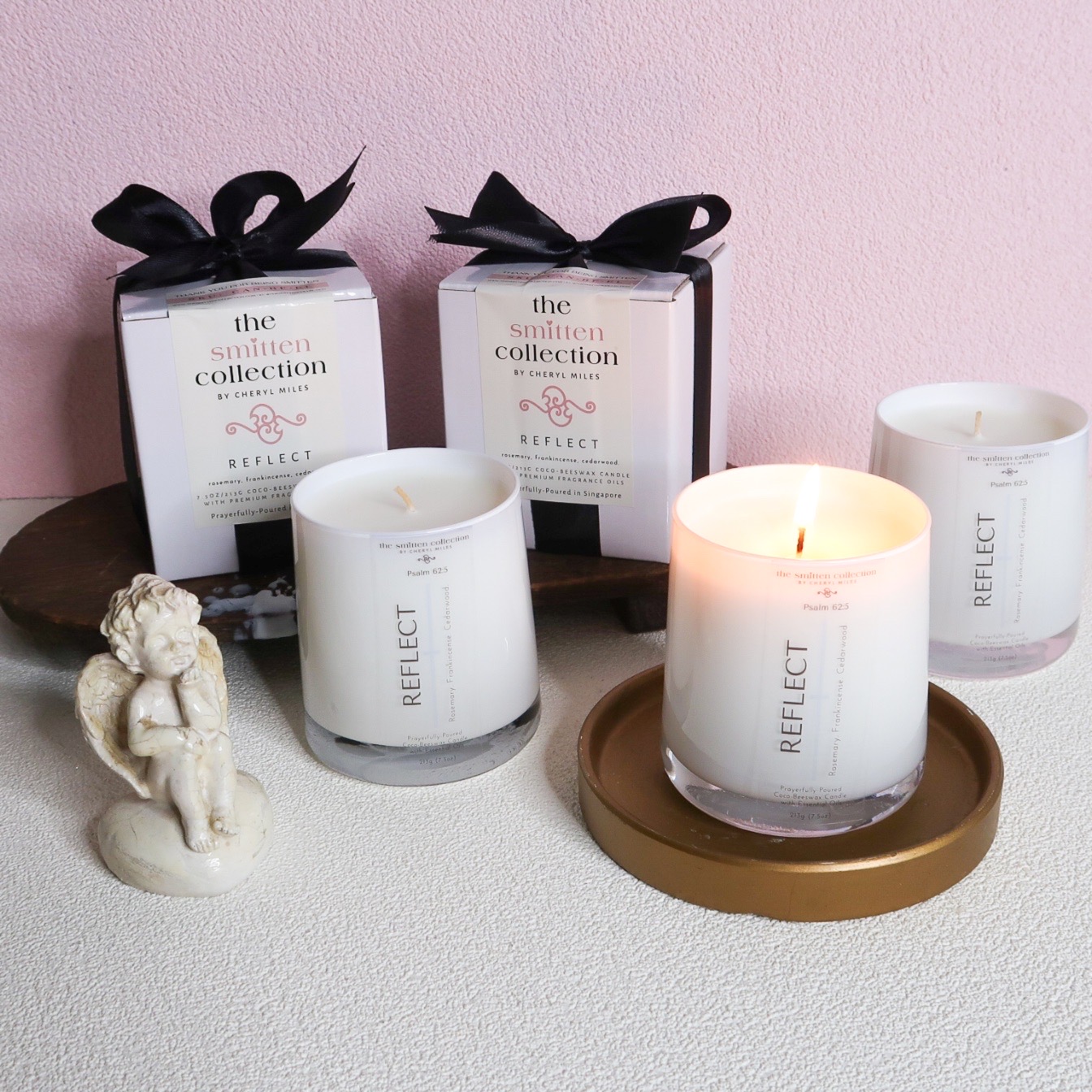 Reflect is a bible verse inspired coco-beeswax candle with rosemary, frankincense and cedarwood essential oils 02