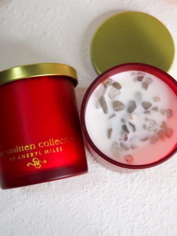 "Transformation"- Lychee & Black Tea | Artisan Beeswax-Coconut Candle, 8oz | Labradorite & Moonstone