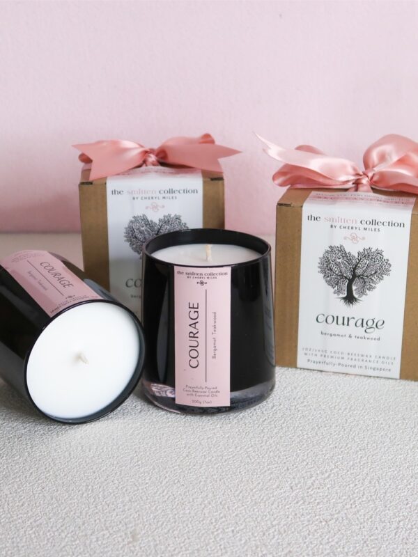 “Courage” – Bergamot & Teakwood | Artisan Beeswax-Coconut Candle, 7oz