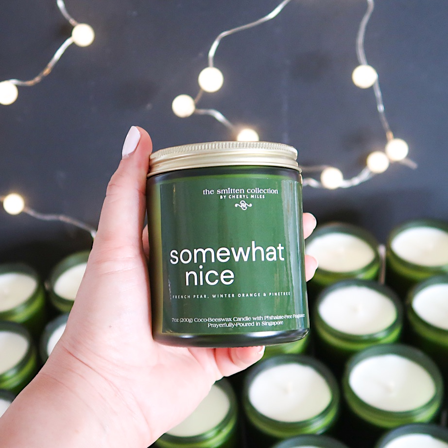 "Somewhat Nice" – French Pear, Winter Orange & Pine Tree | Artisan Beeswax-Coconut Candle, 7oz - Image 4