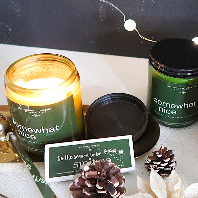 "Somewhat Nice" – French Pear, Winter Orange & Pine Tree | Artisan Beeswax-Coconut Candle, 7oz - Image 3