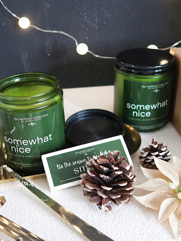 "Somewhat Nice" – French Pear, Winter Orange & Pine Tree | Artisan Beeswax-Coconut Candle, 7oz