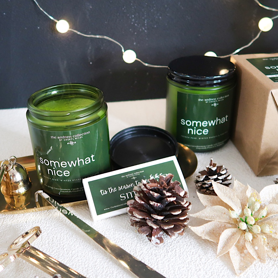 "Somewhat Nice" – French Pear, Winter Orange & Pine Tree | Artisan Beeswax-Coconut Candle, 7oz
