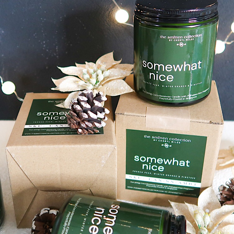 "Somewhat Nice" – French Pear, Winter Orange & Pine Tree | Artisan Beeswax-Coconut Candle, 7oz - Image 2