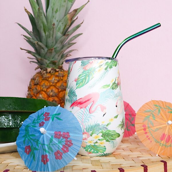 Smitten Wine & Coffee Tumbler - Pink Flamingo