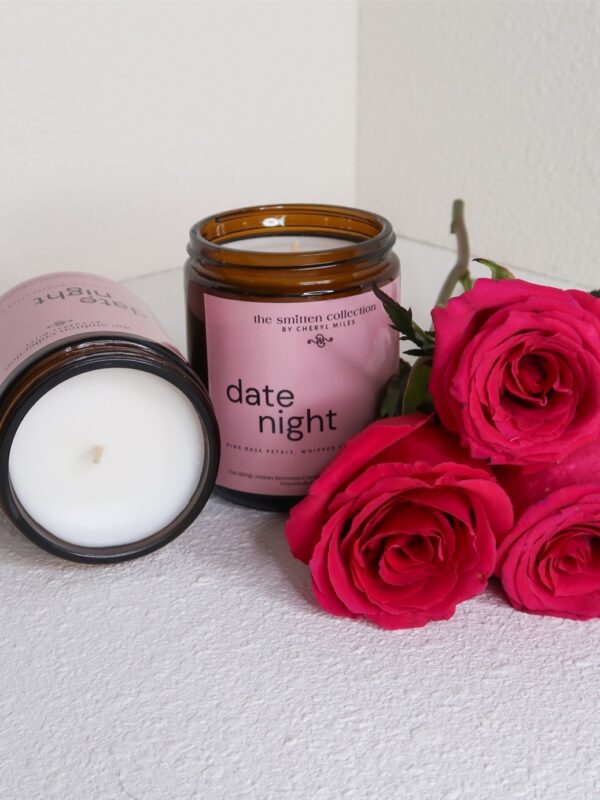 "Date Night"- Pink Rose Petals, Whipped Cream & Pure Chemistry | Artisan Beeswax-Coconut Candle, 8oz