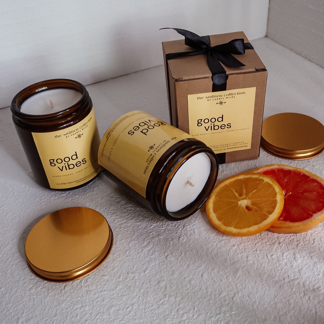 "Good Vibes"- Grapefruit, Orange, Coconut & Sunsets | Artisan Beeswax-Coconut Candle, 8oz - Image 6