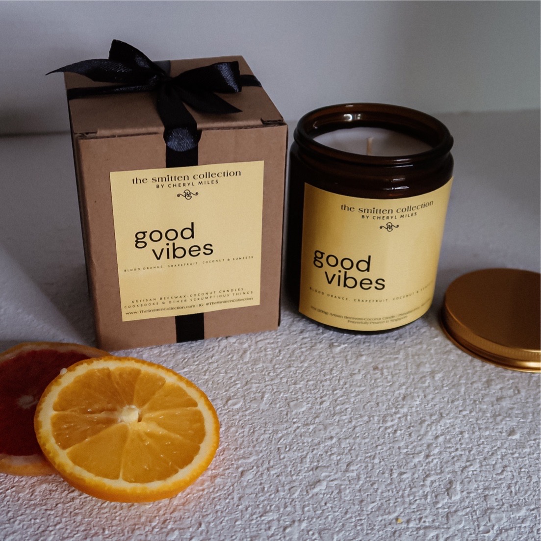 "Good Vibes"- Grapefruit, Orange, Coconut & Sunsets | Artisan Beeswax-Coconut Candle, 8oz - Image 5