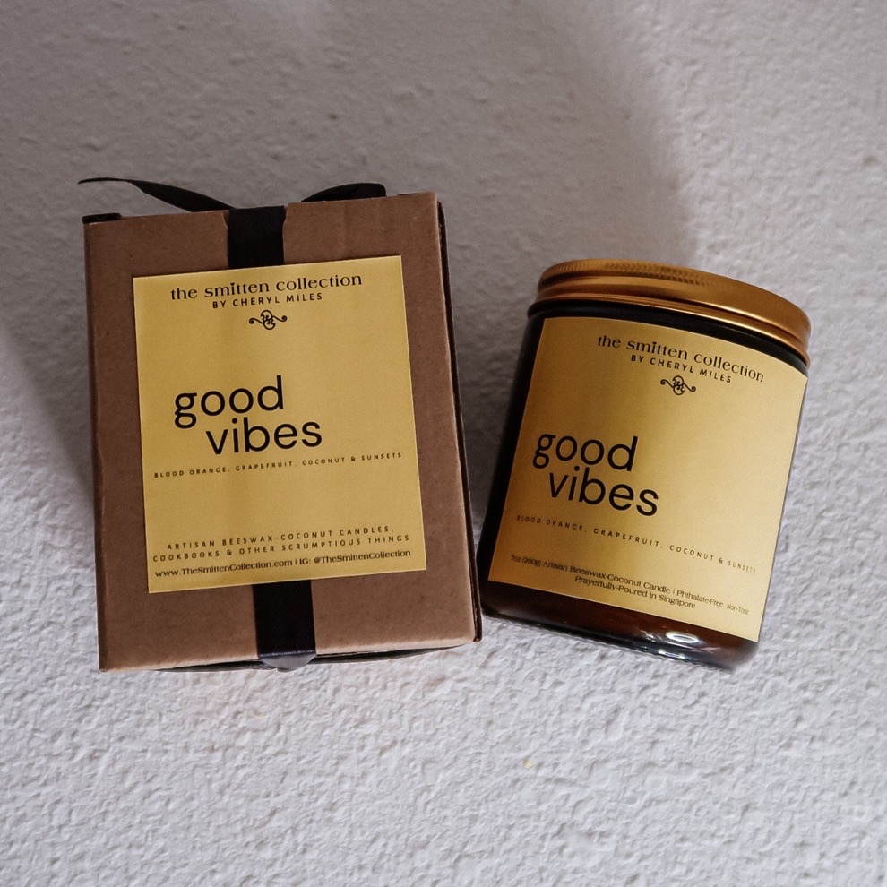 "Good Vibes"- Grapefruit, Orange, Coconut & Sunsets | Artisan Beeswax-Coconut Candle, 8oz - Image 3