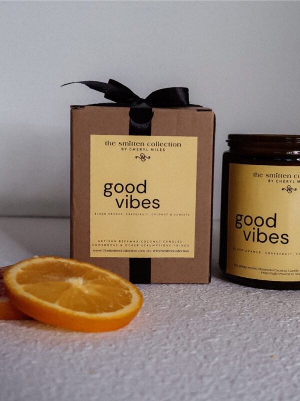 "Good Vibes"- Grapefruit, Orange, Coconut & Sunsets | Artisan Beeswax-Coconut Candle, 8oz