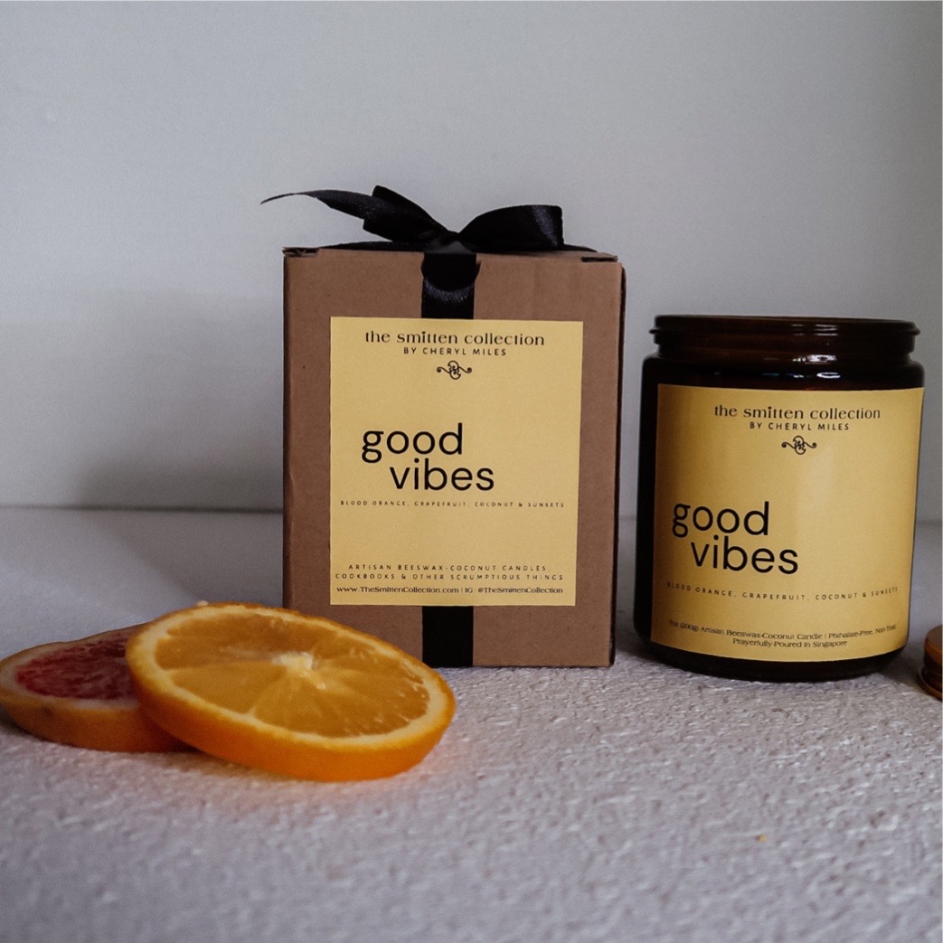 "Good Vibes"- Grapefruit, Orange, Coconut & Sunsets | Artisan Beeswax-Coconut Candle, 8oz