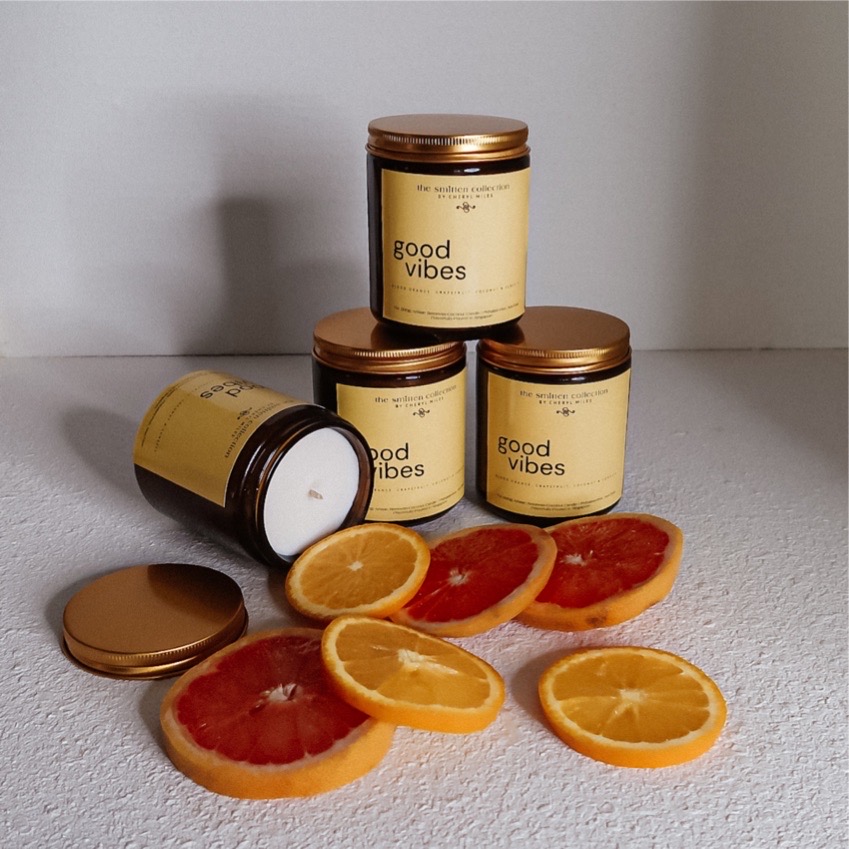 "Good Vibes"- Grapefruit, Orange, Coconut & Sunsets | Artisan Beeswax-Coconut Candle, 8oz - Image 7