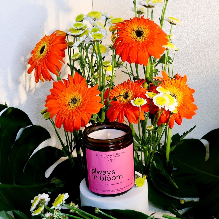 "Always in Bloom"- Patchouli, Freesia, Rose, Orchid & Sunshine | Artisan Beeswax-Coconut Candle, 8oz - Image 2