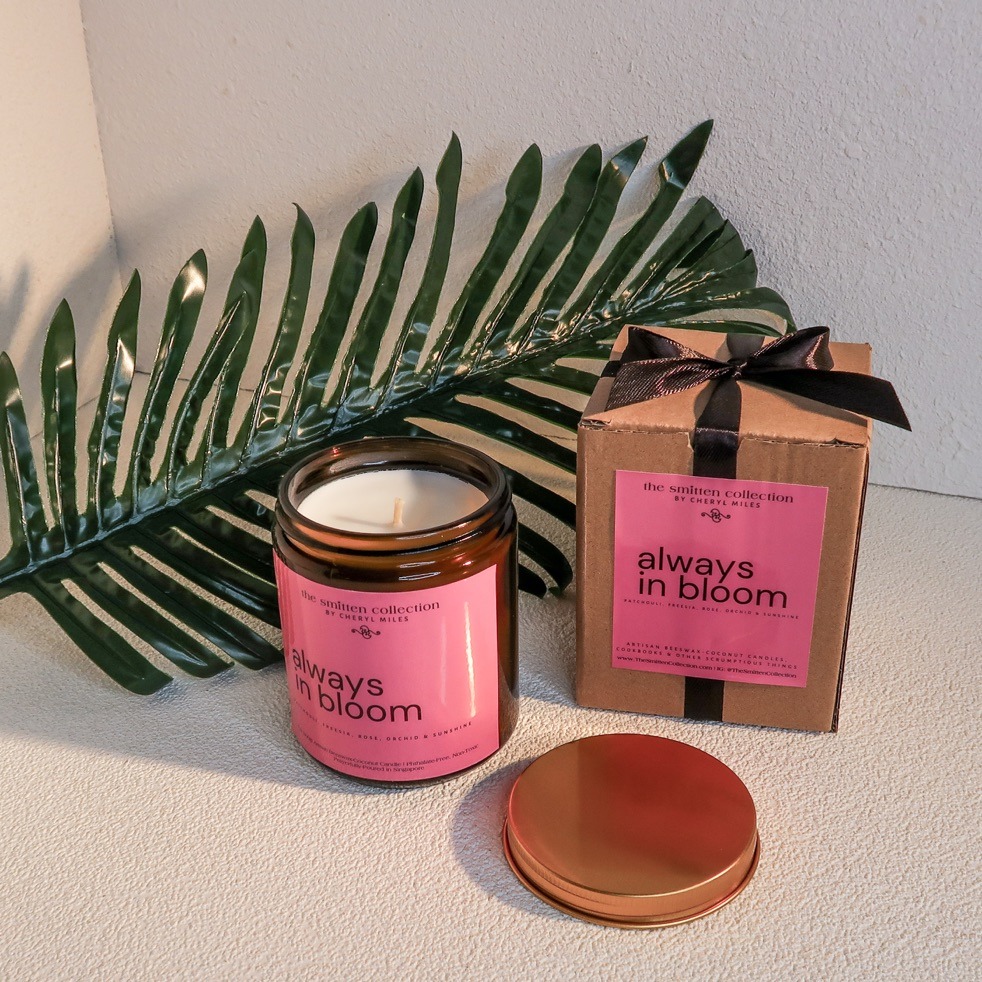"Always in Bloom"- Patchouli, Freesia, Rose, Orchid & Sunshine | Artisan Beeswax-Coconut Candle, 8oz - Image 3