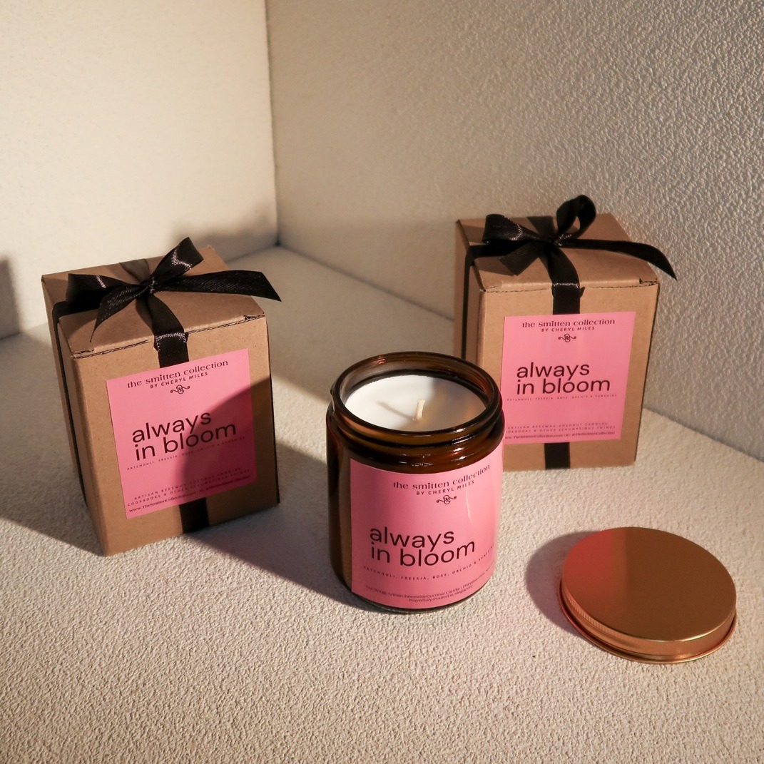 "Always in Bloom"- Patchouli, Freesia, Rose, Orchid & Sunshine | Artisan Beeswax-Coconut Candle, 8oz - Image 4